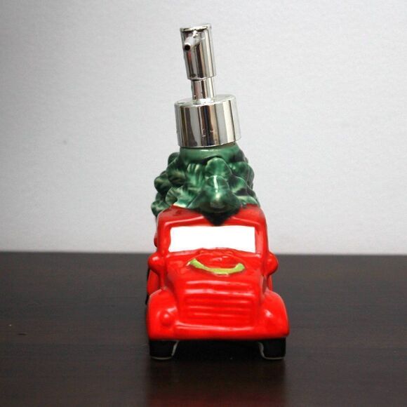 Porcelain Christmas Decorative Soap/Lotion Dispenser Pickup Truck - Picture 2 of 7